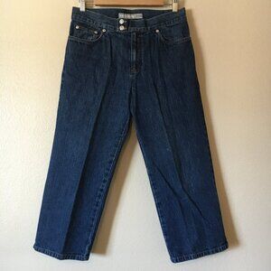Vintage Jean Capris 8 Blue Denim High Waisted Dark Wash Jones New York